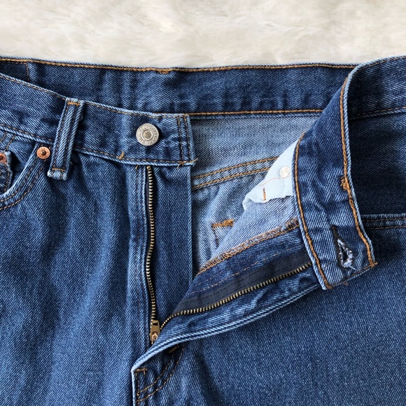 LEVIS • 505 Straight Fit Jeans W33 L30 Dark Stonewash - Picture 4 of 15